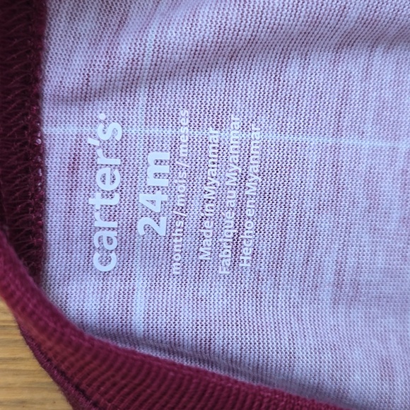 CARTER'S BABY ONE PIECE PAJAMAS WITH FEET, BURGUNDY PLAID BEAR SIZE 24 MONTHS - Picture 2 of 8